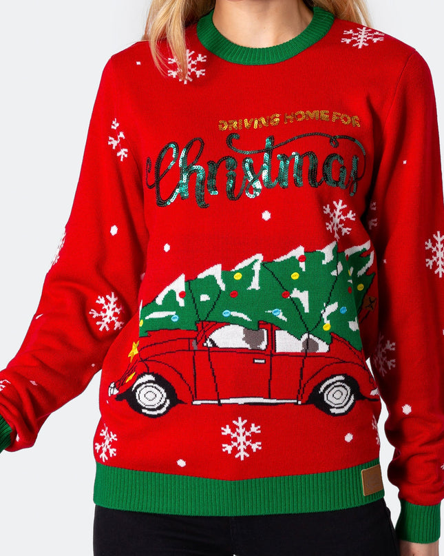 Women's Driving Home For Christmas Sweater for Festive Fun