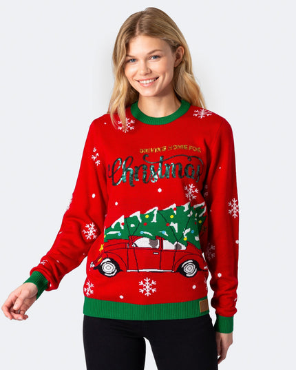 Women's Driving Home For Christmas Sweater for Festive Fun