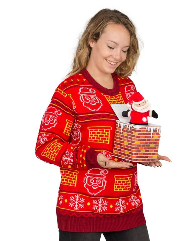 Women's Jack in the Box 3D Santa Ugly Christmas Sweater