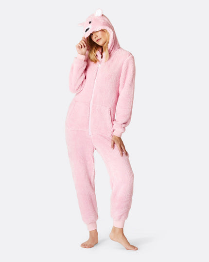Women's Pink Teddy Bear Onesie