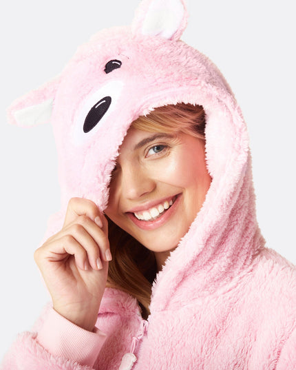 Women's Pink Teddy Bear Onesie