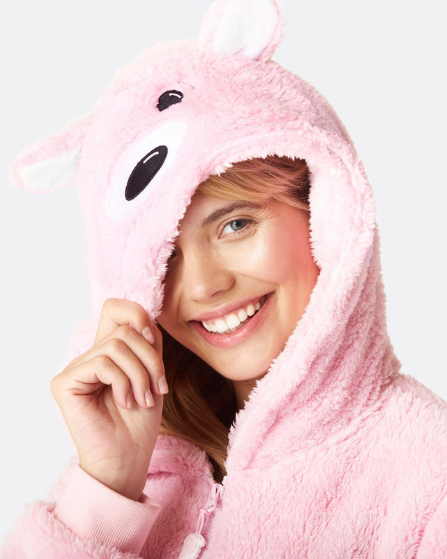 Women's Pink Teddy Bear Onesie
