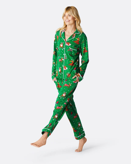 Women's Reindeer Collared Christmas Pyjamas