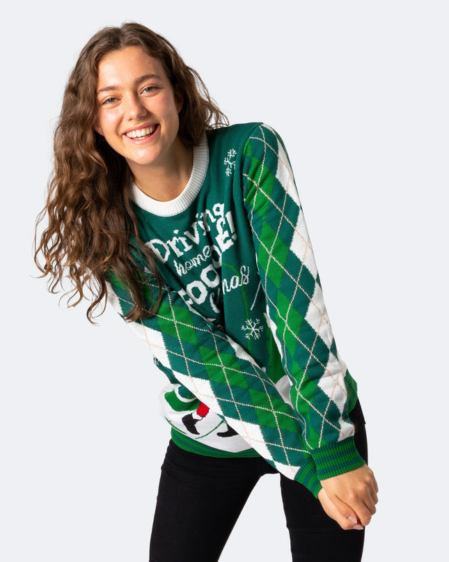 Women's Santa Golfer Christmas Sweater