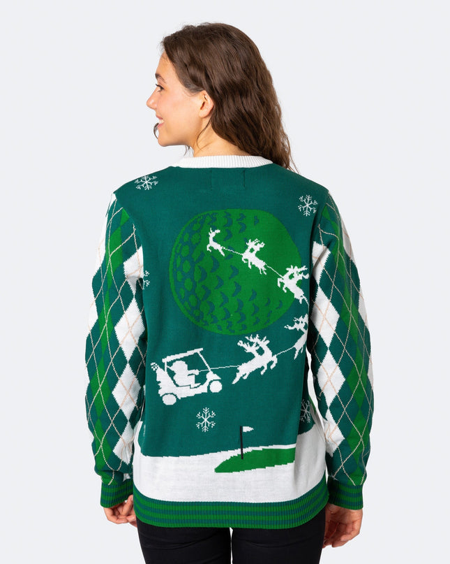 Women's Santa Golfer Christmas Sweater