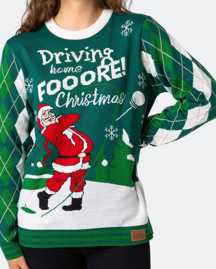 Women's Santa Golfer Christmas Sweater