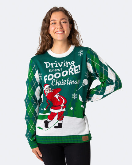 Women's Santa Golfer Christmas Sweater
