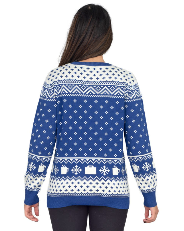 Women's The Office Dunder Mifflin Blue Christmas Sweater