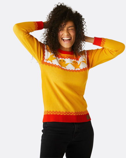 Womens Yellow Easter Sweater