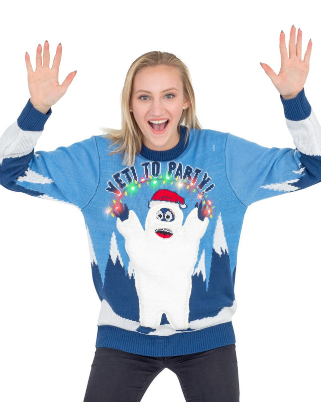 Women's Yeti to Party LED Light-Up Christmas Sweater