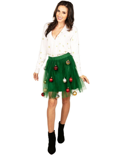 Women's Tree Skirt and Cardigan Set