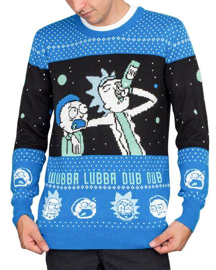 Wubba Lubba Dub Dub Rick and Morty Ugly Christmas Sweater