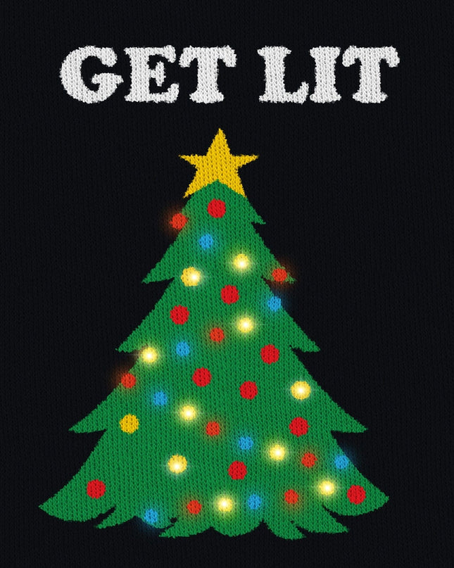 Women's Get Lit Light Up Plus Size Ugly Christmas Sweater