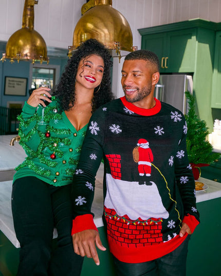 Women's Gaudy Garland Ugly Christmas Cardigan Sweater