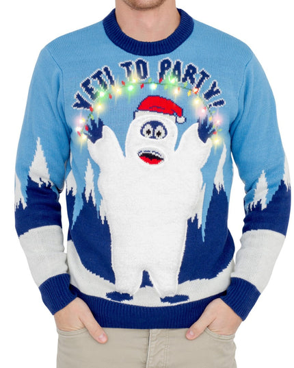 Yeti to Party Light Up LED Ugly Christmas Sweater