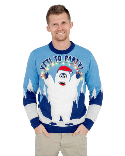 Yeti to Party Light Up LED Ugly Christmas Sweater