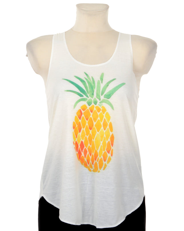 Pineapple Print Sleeveless Top