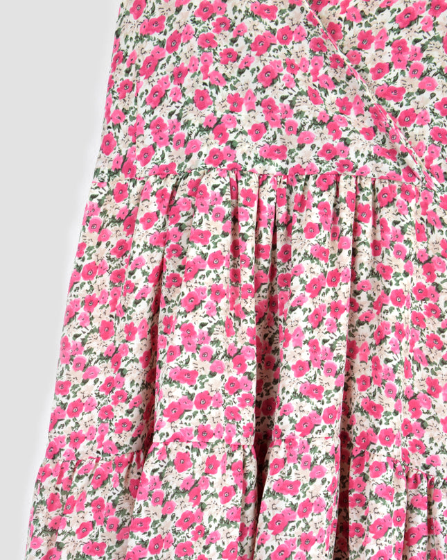 Pink Blomster Sommerkjole