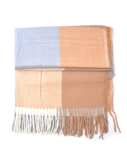 Beige-Gray Plaid Scarf