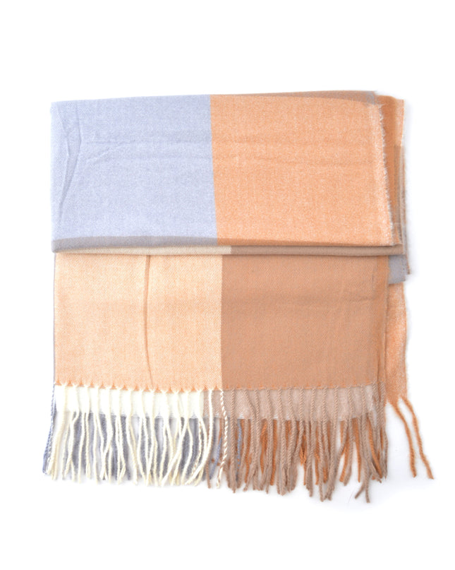 Beige-Grå Ternet Tørklæde