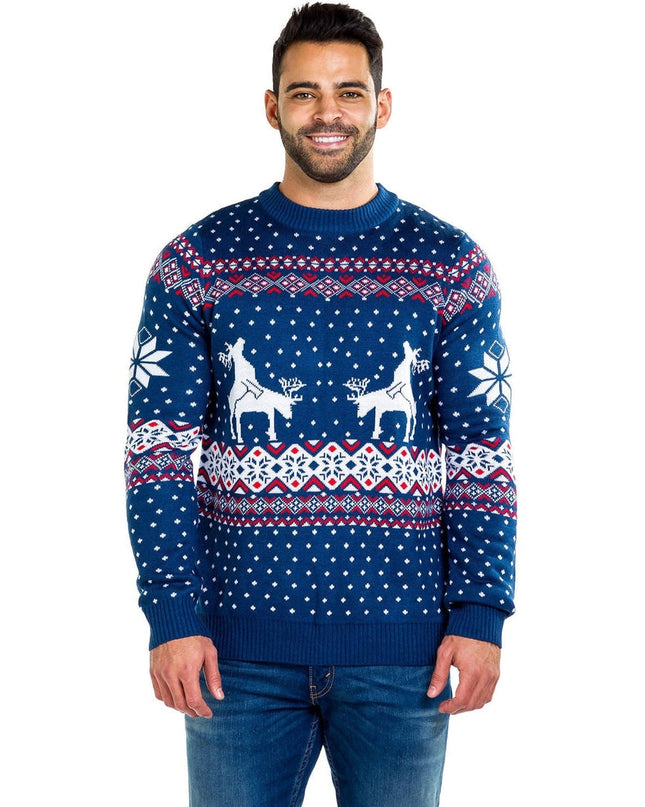 Men's Reindeer Climax Ugly Christmas Sweater
