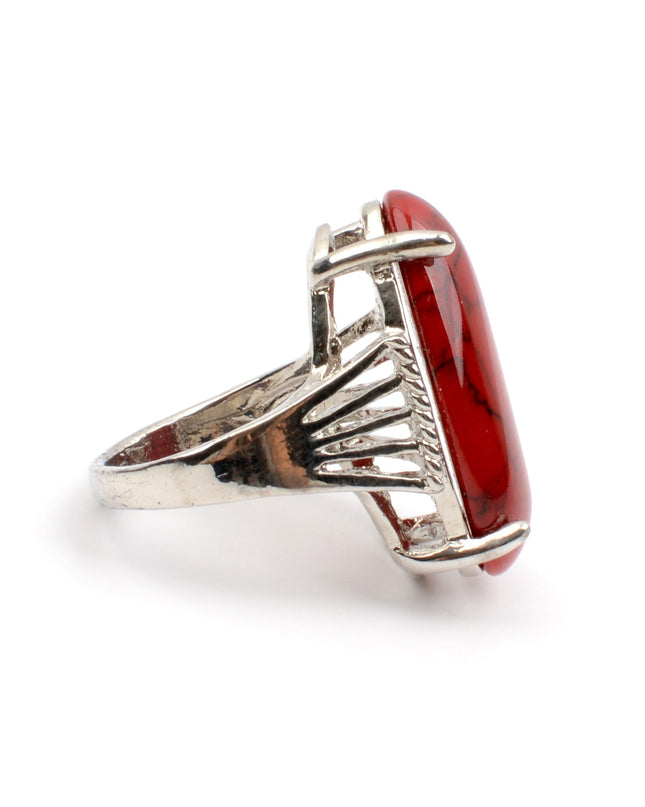 Red Boho Ring - Festive Accessory for the Holidays