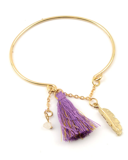 Pulsera Pom Pom Púrpura