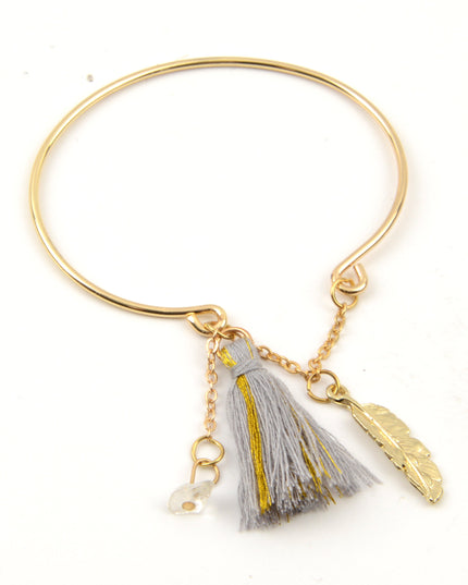 Pulsera Pom Pom Gris
