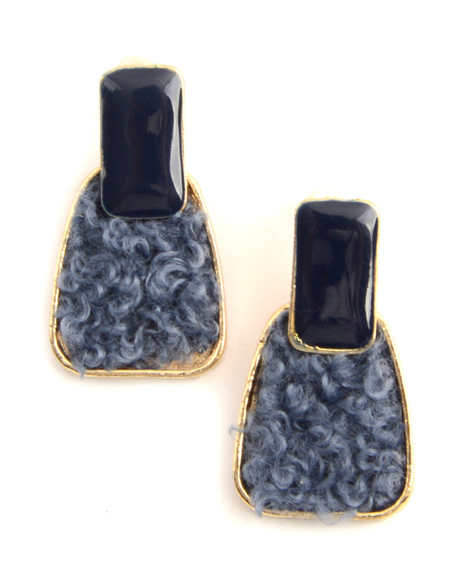 Blue Fluffy Earrings for Christmas
