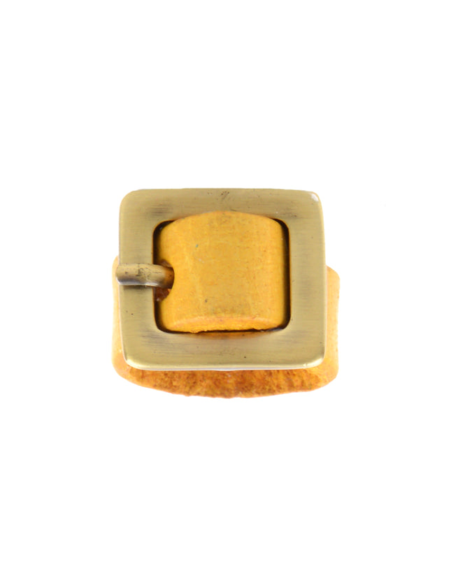 Yellow Leather Ring
