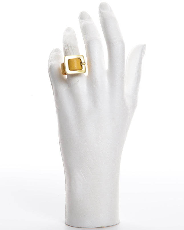 Yellow Leather Ring
