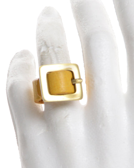 Yellow Leather Ring