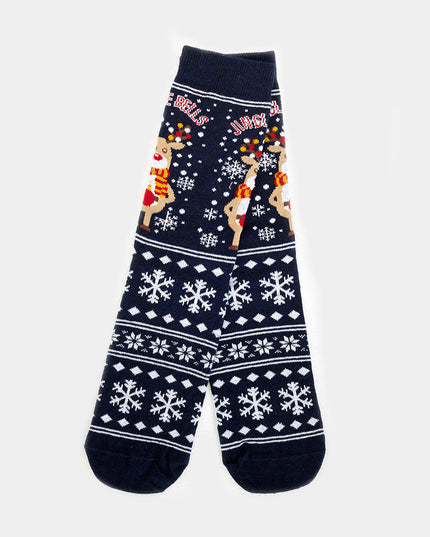 Unisex Christmas Socks - Reindeer and Snow Design