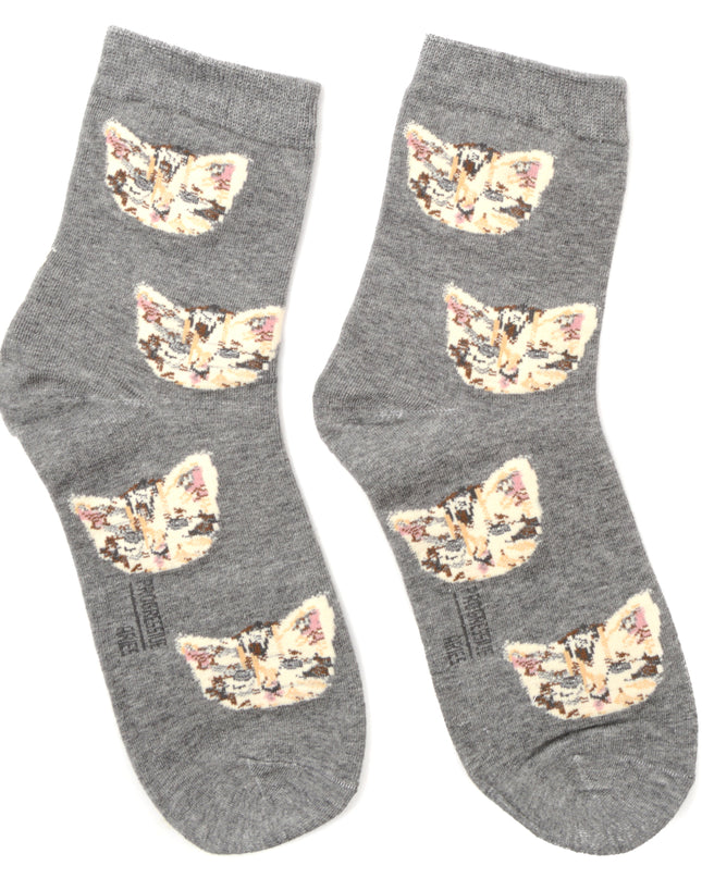 Cat Socks - Zokni Grey Design