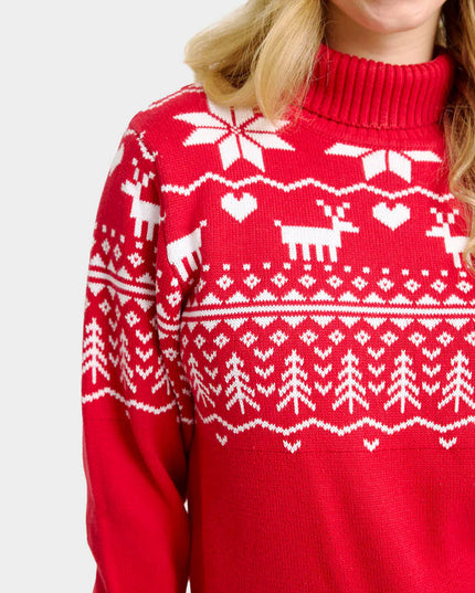 Suéter navideño "Greenlandish" de cuello alto para parejas en algodón