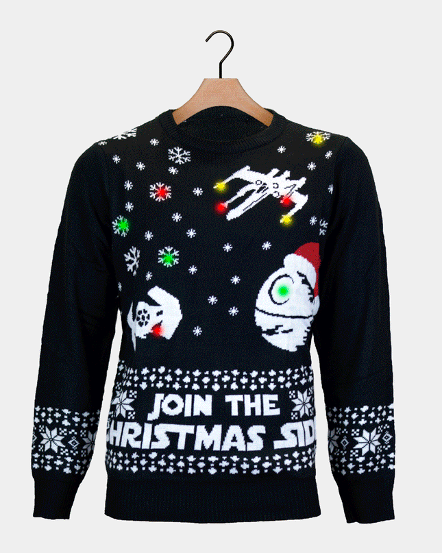 LED "Join the Christmas Side" Couples Christmas Sweater
