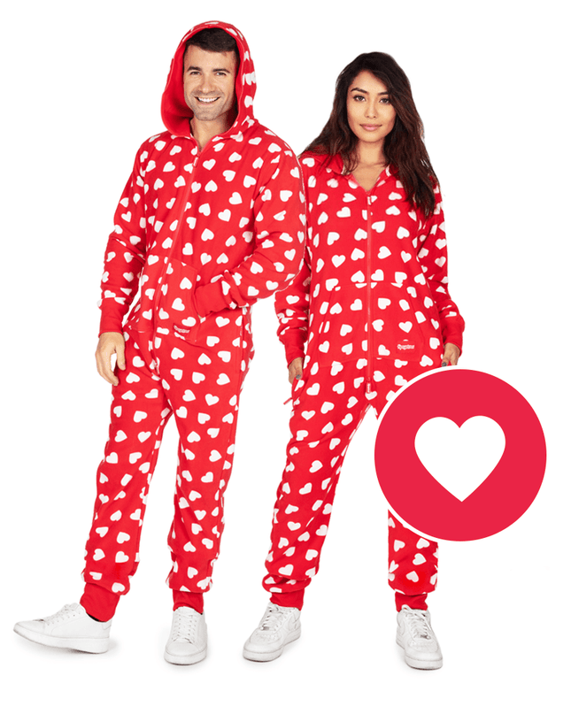 Matching Beating Hearts Couples Jumpsuits