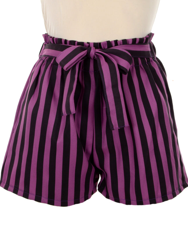 Stribet Shorts - Lilla