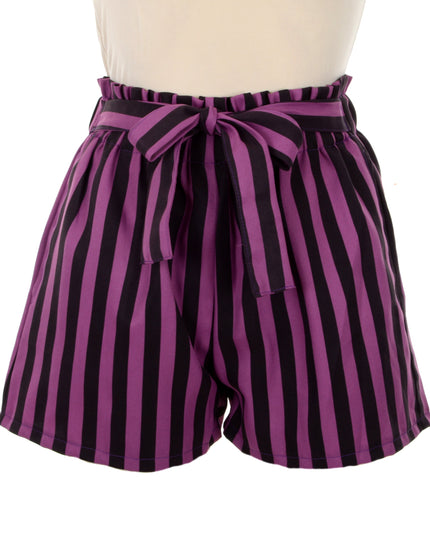 Purple Striped Shorts