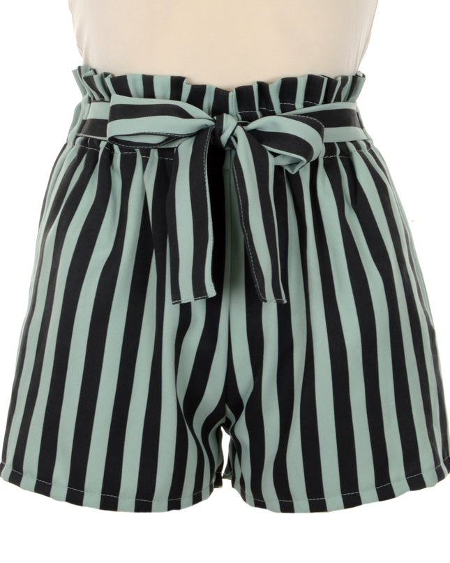Stribede Shorts - Grøn