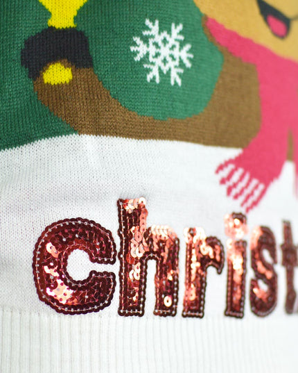 Green Christmas Sweater for Couples with Sequins