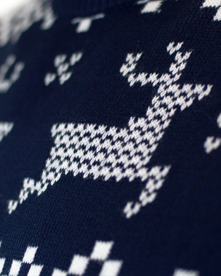 Blue Christmas Sweater for Men Featuring North Pole Design