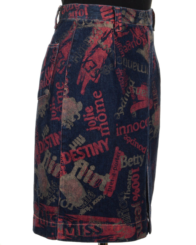 Vintage Text Skirt