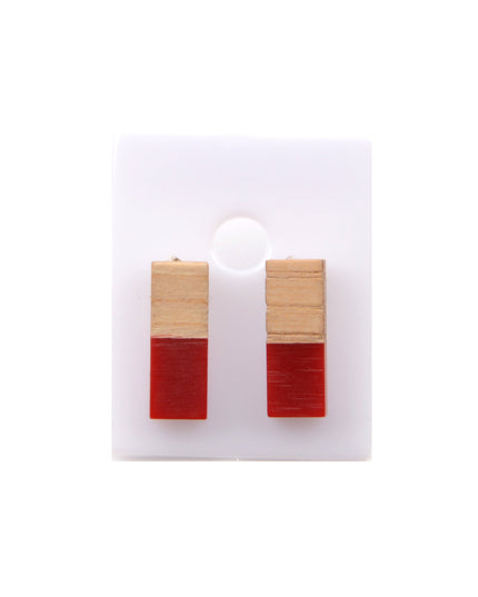 Maroon Asymmetrical Earrings - Unique Holiday Jewelry