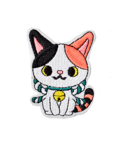 Bell Cat Patch - Whimsical Animal Embroidery