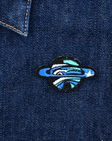 Felvarró - Blå Planet Jord Broderi Patch