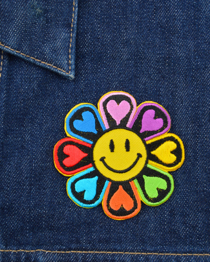 Regnbue Blomst Patch