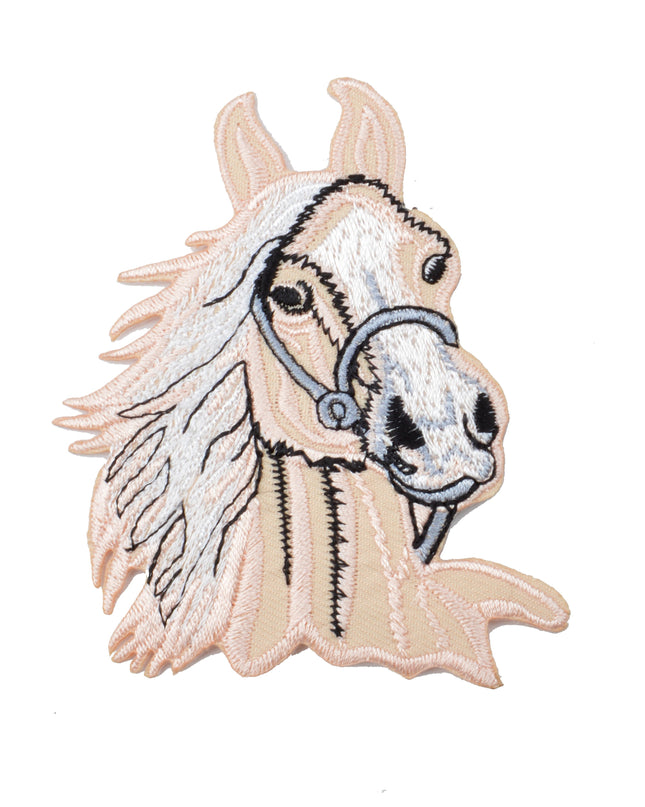 White Horse Patch - Elegant Embroidered Accessory