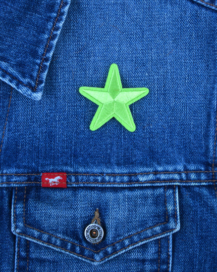 Green Star Iron-On Patch