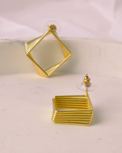 Gold Squares Earrings